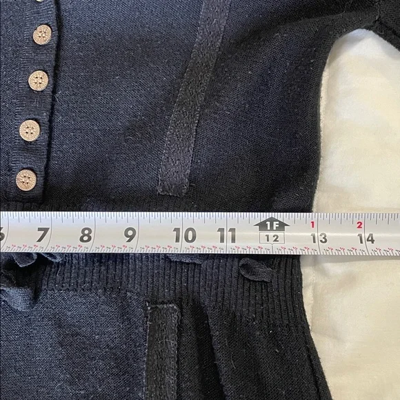 Lost & Found | Wool Blend | Black | Knit | V Neck |Mini | Pullover Dress |Size S - Picture 12 of 16